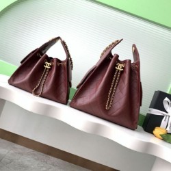 Replica Chanel 25C Large/Small Bucket Bag in Grained Calfskin AS5311 AS5293 Burgundy Clone