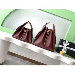 Replica Chanel 25C Large/Small Bucket Bag in Grained Calfskin AS5311 AS5293 Burgundy Clone