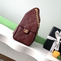 Replica Chanel 25C Large/Small Bucket Bag in Grained Calfskin AS5311 AS5293 Burgundy Clone