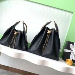 Replica Chanel 25C Large/Small Bucket Bag in Grained Calfskin AS5311 AS5293 Black Clone