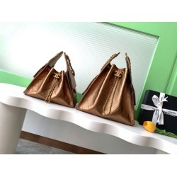 Replica Chanel 25C Large/Small Bucket Bag in Grained Calfskin AS5311 AS5293 Dark Gold Clone