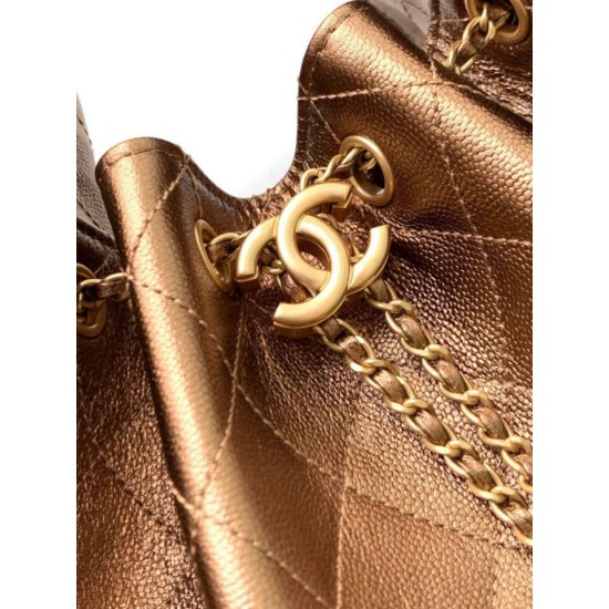Replica Chanel 25C Large/Small Bucket Bag in Grained Calfskin AS5311 AS5293 Dark Gold Clone Replica Chanel 25C Large/Small Bucket Bag in Grained Calfskin AS5311 AS5293 Dark Gold Clone