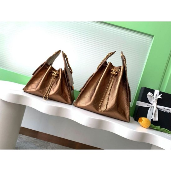 Replica Chanel 25C Large/Small Bucket Bag in Grained Calfskin AS5311 AS5293 Dark Gold Clone Replica Chanel 25C Large/Small Bucket Bag in Grained Calfskin AS5311 AS5293 Dark Gold Clone