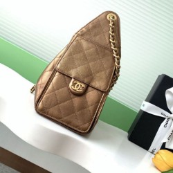 Replica Chanel 25C Large/Small Bucket Bag in Grained Calfskin AS5311 AS5293 Dark Gold Clone