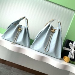 Replica Chanel 25C Large/Small Bucket Bag in Grained Calfskin AS5311 AS5293 Blue 