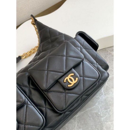 Replica Chanel 25C Large/Maxi Hobo Bag Metallic AS5339 AS5302 Black Clone