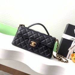 Replica Chanel 25P Mini Flap Bag With Top Handle AS5354 Black Clone
