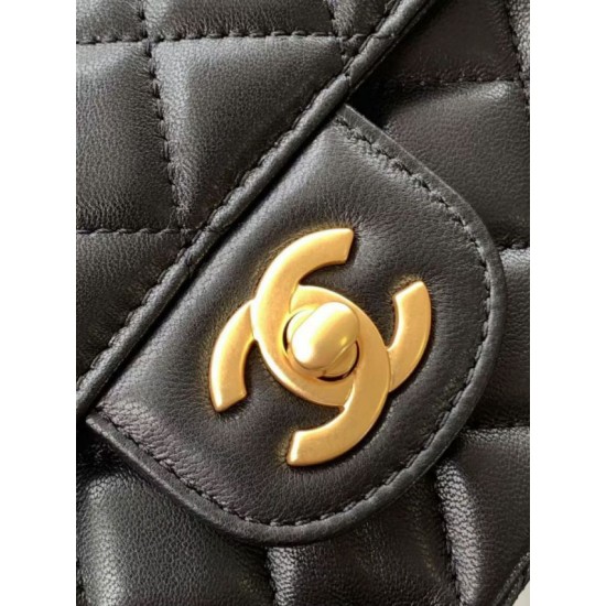 Replica Chanel 25P Mini Flap Bag With Top Handle AS5354 Black Clone
