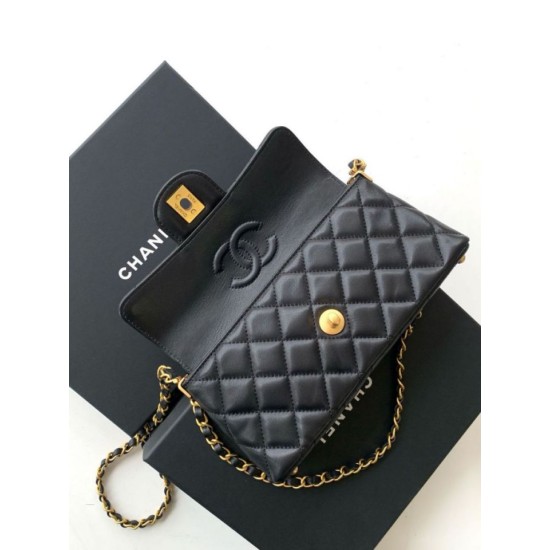 Replica Chanel 25P Mini Flap Bag With Top Handle AS5354 Black Clone