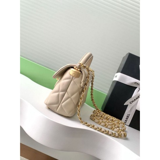 Replica Chanel 25P Mini Flap Bag With Top Handle AS5354 Pink Clone