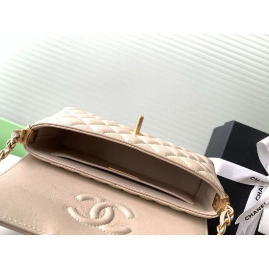 Replica Chanel 25P Mini Flap Bag With Top Handle AS5354 Pink Clone