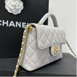 Replica Chanel 25P Small Flap Bag With Top Handle AS5355 White Clone 