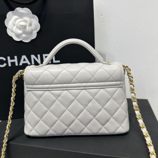 Replica Chanel 25P Small Flap Bag With Top Handle AS5355 White Clone 