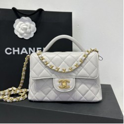 Replica Chanel 25P Small Flap Bag With Top Handle AS5355 White Clone 