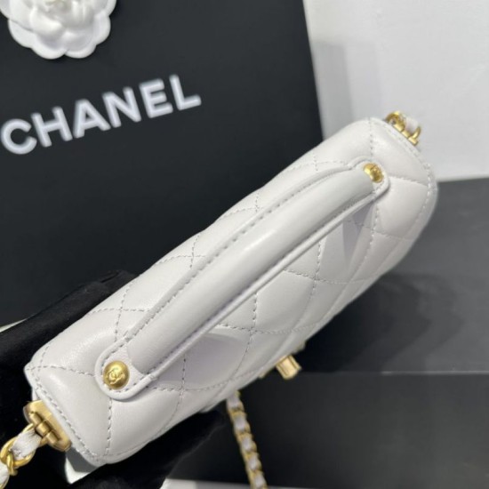 Replica Chanel 25P Small Flap Bag With Top Handle AS5355 White Clone 