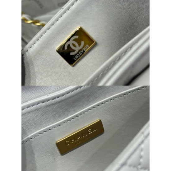 Replica Chanel 25P Small Flap Bag With Top Handle AS5355 White Clone 