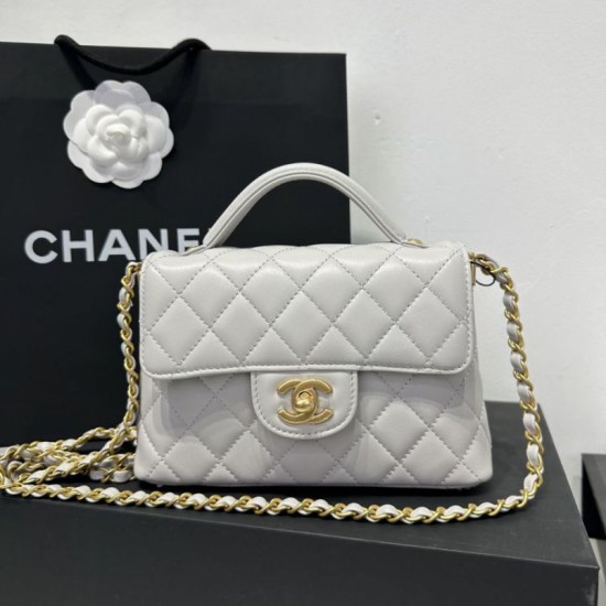 Replica Chanel 25P Small Flap Bag With Top Handle AS5355 White Clone 