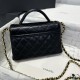 Replica Chanel 25P Small Flap Bag With Top Handle AS5355 Black Clone
