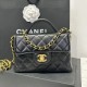 Replica Chanel 25P Small Flap Bag With Top Handle AS5355 Black Clone