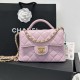 Replica Chanel 25P Small Flap Bag With Top Handle AS5355 Pink Clone