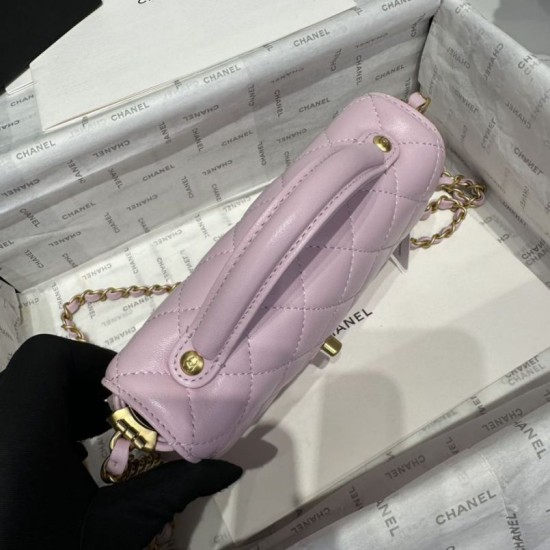 Replica Chanel 25P Small Flap Bag With Top Handle AS5355 Pink Clone
