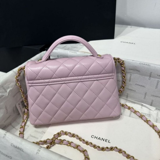 Replica Chanel 25P Small Flap Bag With Top Handle AS5355 Pink Clone