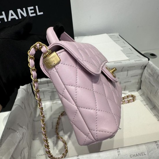 Replica Chanel 25P Small Flap Bag With Top Handle AS5355 Pink Clone