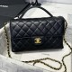 Replica Chanel 25P Flap Bag With Top Handle AS5356 Black Clone