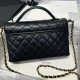 Replica Chanel 25P Flap Bag With Top Handle AS5356 Black Clone
