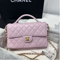 Replica Chanel 25P Flap Bag With Top Handle AS5356 Pink Clone