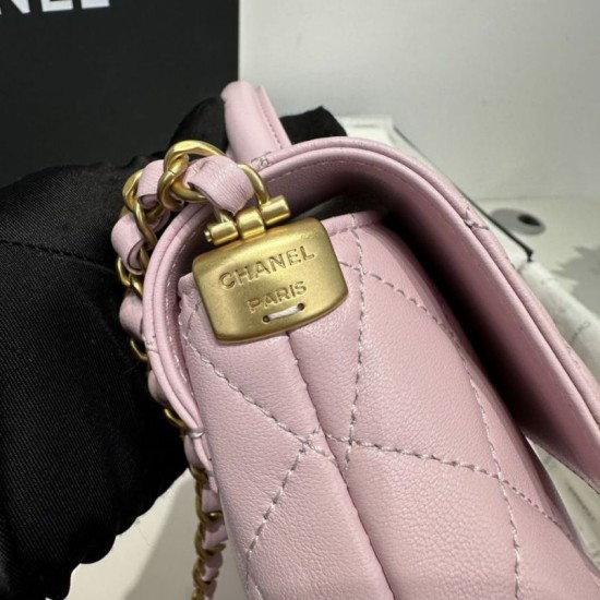 Replica Chanel 25P Flap Bag With Top Handle AS5356 Pink Clone