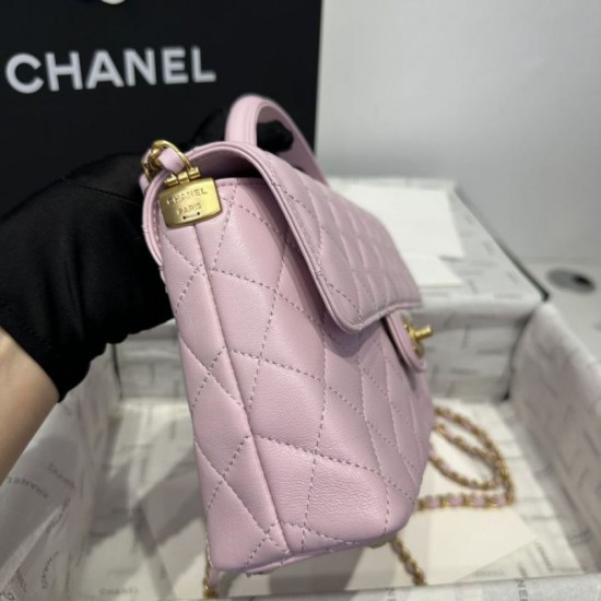 Replica Chanel 25P Flap Bag With Top Handle AS5356 Pink Clone