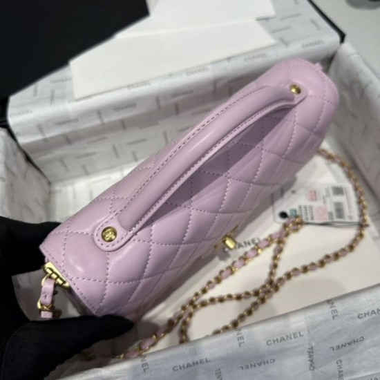 Replica Chanel 25P Flap Bag With Top Handle AS5356 Pink Clone