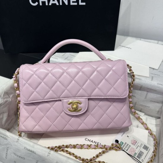 Replica Chanel 25P Flap Bag With Top Handle AS5356 Pink Clone