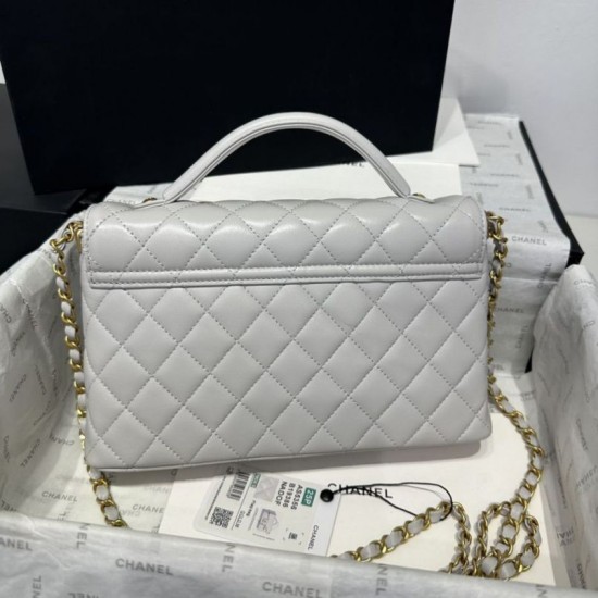 Replica Chanel 25P Flap Bag With Top Handle AS5356 Beige Clone