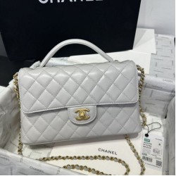 Replica Chanel 25P Flap Bag With Top Handle AS5356 Beige Clone