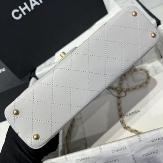 Replica Chanel 25P Flap Bag With Top Handle AS5356 Beige Clone