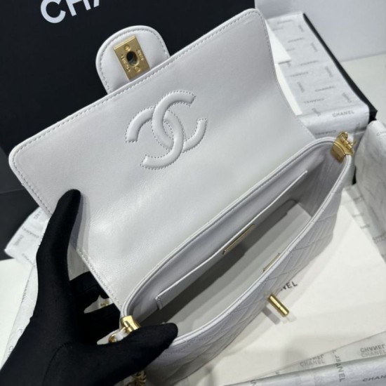 Replica Chanel 25P Flap Bag With Top Handle AS5356 Beige Clone