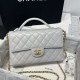 Replica Chanel 25P Flap Bag With Top Handle AS5356 Beige Clone