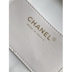 Replica Chanel 25S Hobo Handbag AS5528 Gold-Tone Metal White Clone