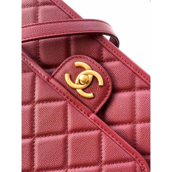 Replica Chanel 25B Clover Series Vintage Backpack AS5715 Grained Calfskin Red Clone