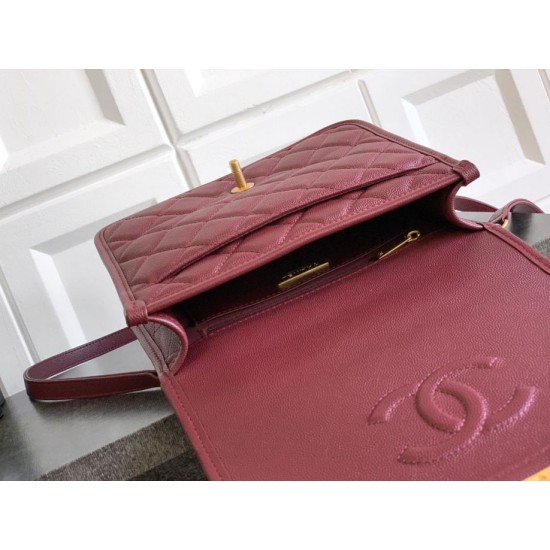 Replica Chanel 25B Clover Series Vintage Backpack AS5715 Grained Calfskin Red Clone