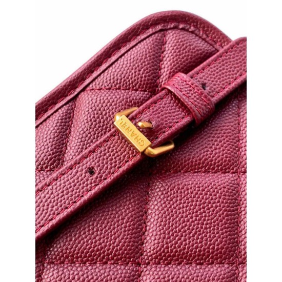 Replica Chanel 25B Clover Series Vintage Backpack AS5715 Grained Calfskin Red Clone