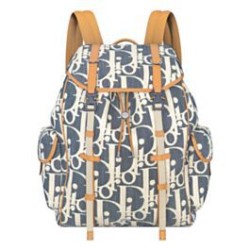 Replica Dior Hit the Road Backpack Dior Oblique denim jacquard Blue Clone