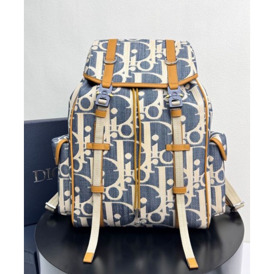 Replica Dior Hit the Road Backpack Dior Oblique denim jacquard Blue Clone Replica Dior Hit the Road Backpack Dior Oblique denim jacquard Blue Clone
