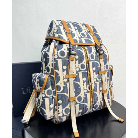 Replica Dior Hit the Road Backpack Dior Oblique denim jacquard Blue Clone Replica Dior Hit the Road Backpack Dior Oblique denim jacquard Blue Clone
