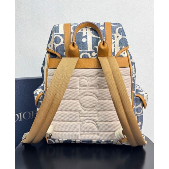 Replica Dior Hit the Road Backpack Dior Oblique denim jacquard Blue Clone Replica Dior Hit the Road Backpack Dior Oblique denim jacquard Blue Clone