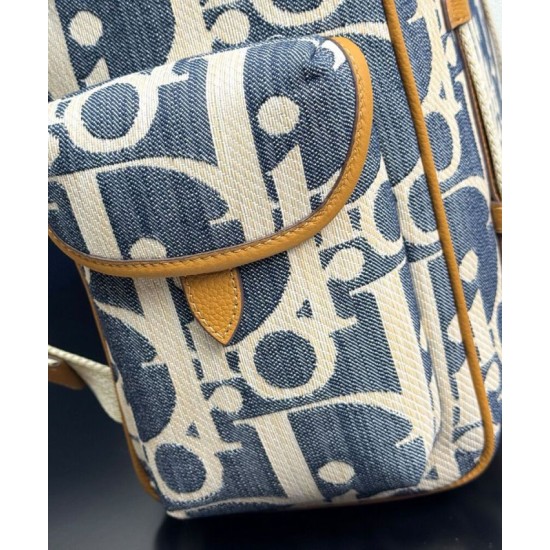 Replica Dior Hit the Road Backpack Dior Oblique denim jacquard Blue Clone Replica Dior Hit the Road Backpack Dior Oblique denim jacquard Blue Clone
