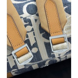 Replica Dior Hit the Road Backpack Dior Oblique denim jacquard Blue Clone