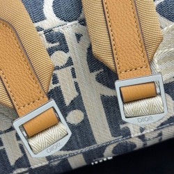 Replica Dior Hit the Road Backpack Dior Oblique denim jacquard Blue Clone